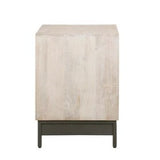 Bedside Cabinet with Bone Inlay Insert : Pond Lily : Whitewash