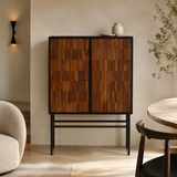 Timber Mosaic Drinks Cabinet : Ember