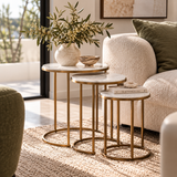 Marble Nest of Tables : White