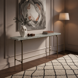 Bone Inlay Console wtih Antique Brass Legs : Pinstripe : Charcoal