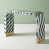 Bone Inlay Waterfall Console in Black