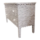 Bone Inlay 2 Drawer Chest : Zig Zag : Black