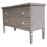 Bone Inlay 2 Drawer Chest : Starburst : Black