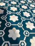 Bone Inlay Bedside Cabinet : Hexaflora : Dark Teal