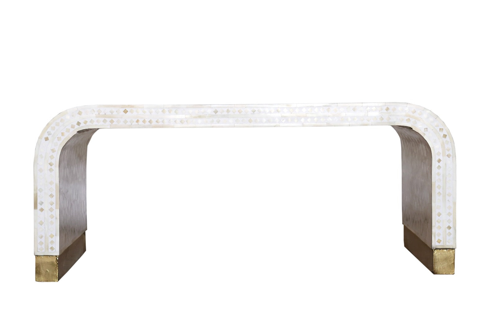Bone Inlay Waterfall Coffee Table : Zelliges : White