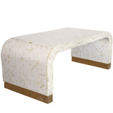 Bone Inlay Waterfall Coffee Table : Zelliges : White