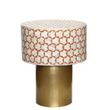 Bone Inlay Accent Table : Tri-Square : Ochre