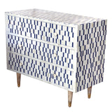 Bone Inlay 3 Drawer Chest : Morse : Indigo