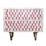 Mother of Pearl Inlay 2 Drawer Bedside : Morse : Fuchsia