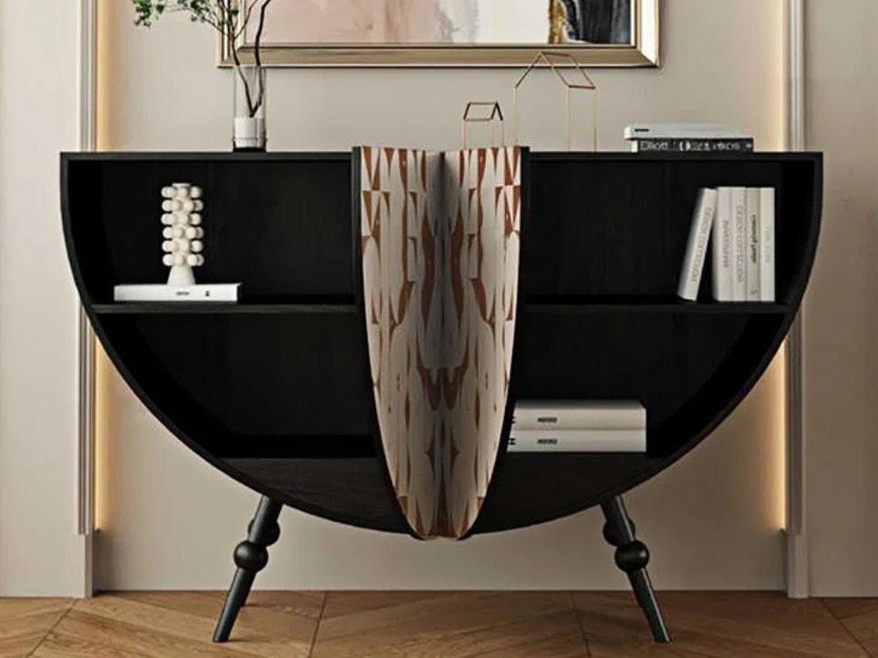 Bone Inlay Crescent Sideboard : Abstract : Black
