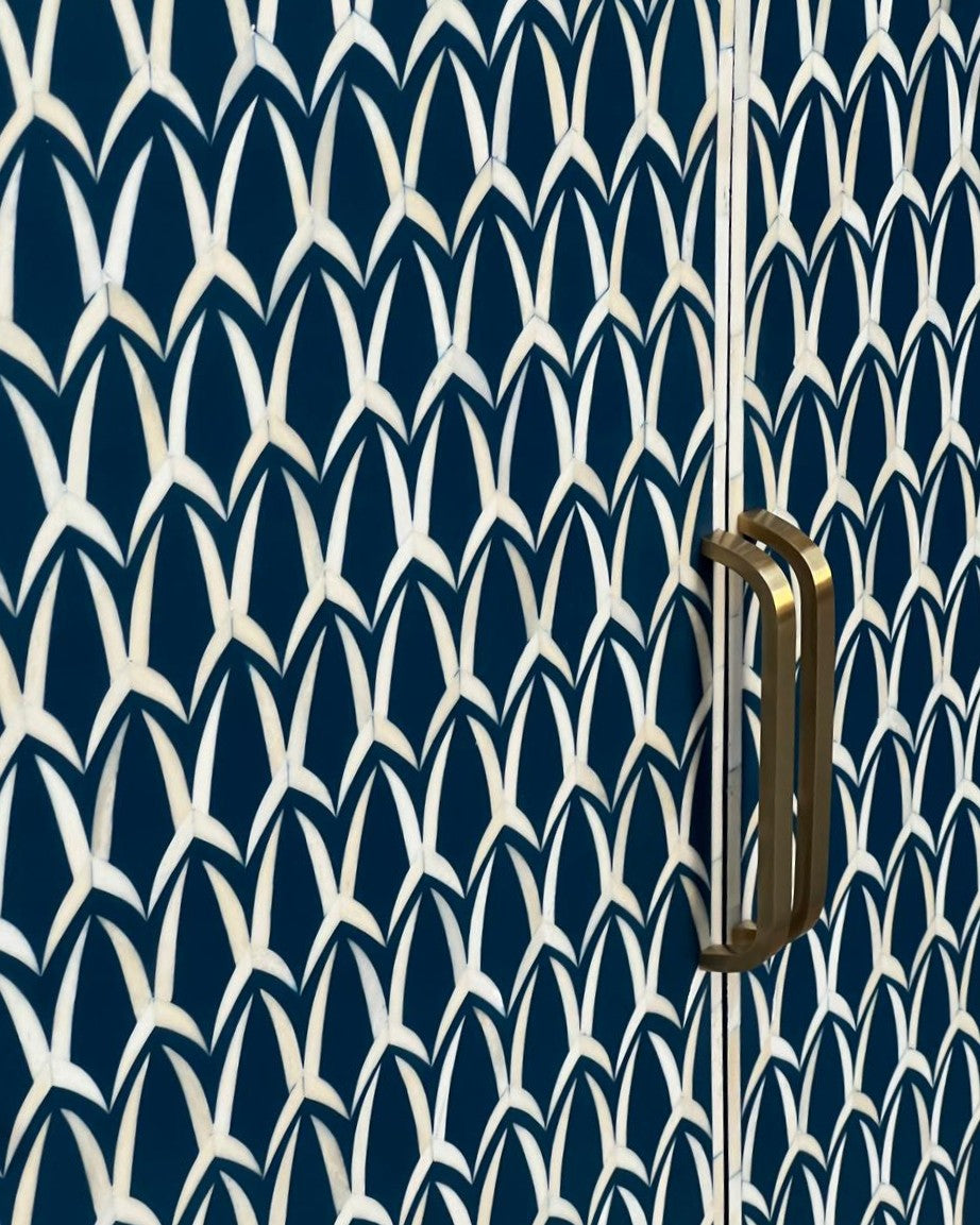 Bone Inlay Cabinet : Arches : Indigo