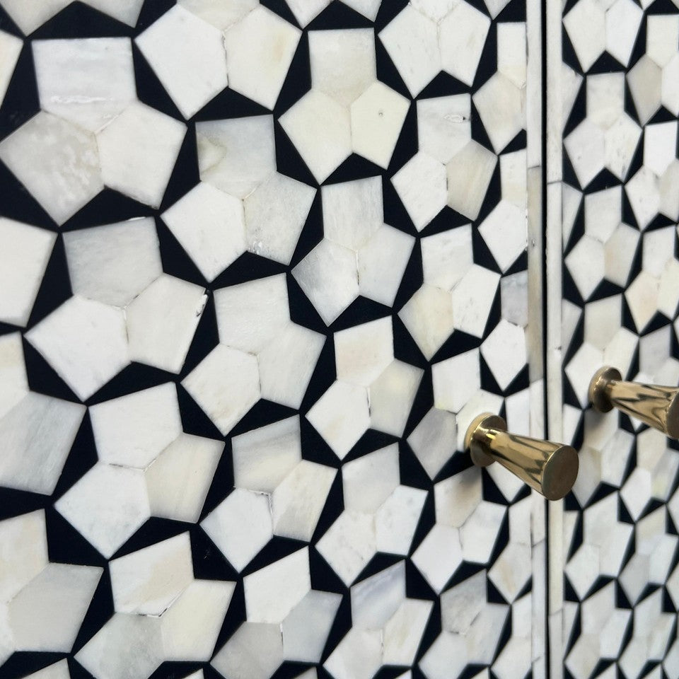 Bone Inlay TV Sideboard : Tri-Square : Charcoal