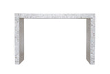 Bone Inlay Waterfall Console : Floral : White