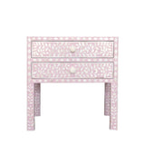 Bone Inlay 2 Drawer Bedside : Floral : Blush