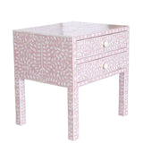 Bone Inlay 2 Drawer Bedside : Floral : Blush