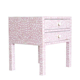 Bone Inlay 2 Drawer Bedside : Floral : Blush