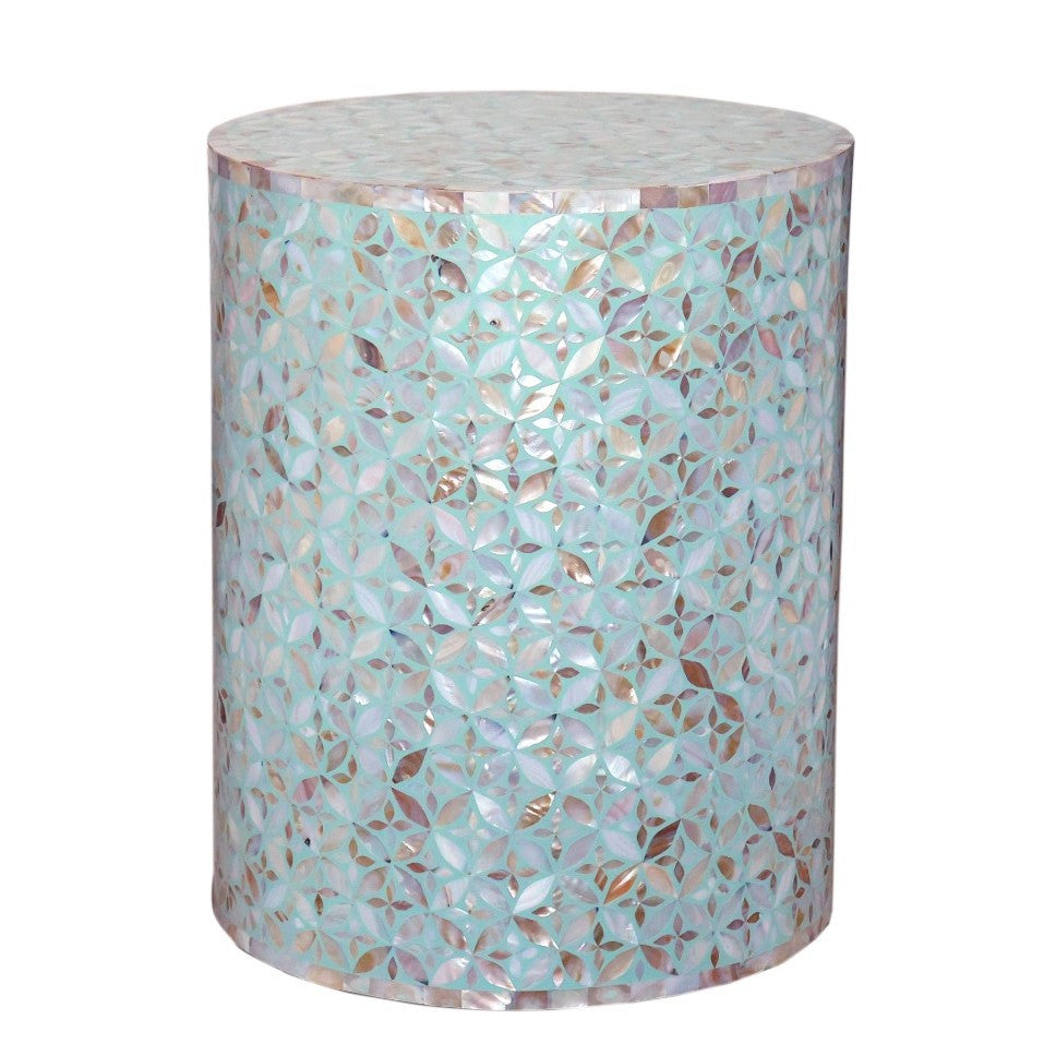 Mother of Pearl Inlay Side Table : Lady's Bedstraw : Jade Green