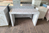 Bone Inlay Waterfall Console : Floral : White