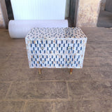 Mother of Pearl Inlay 2 Drawer Bedside : Morse : Indigo