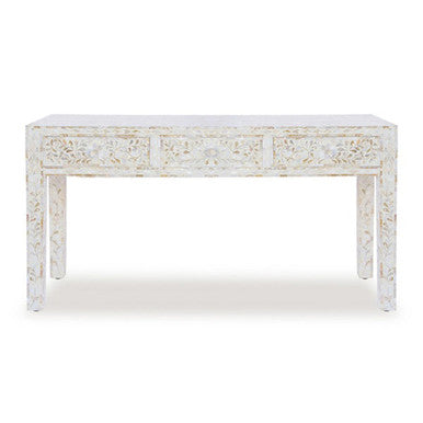 Mother Of Pearl Console : Floral : White