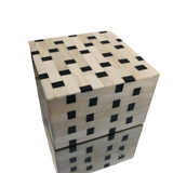 Bone Inlay Box : Squares : Monochrome