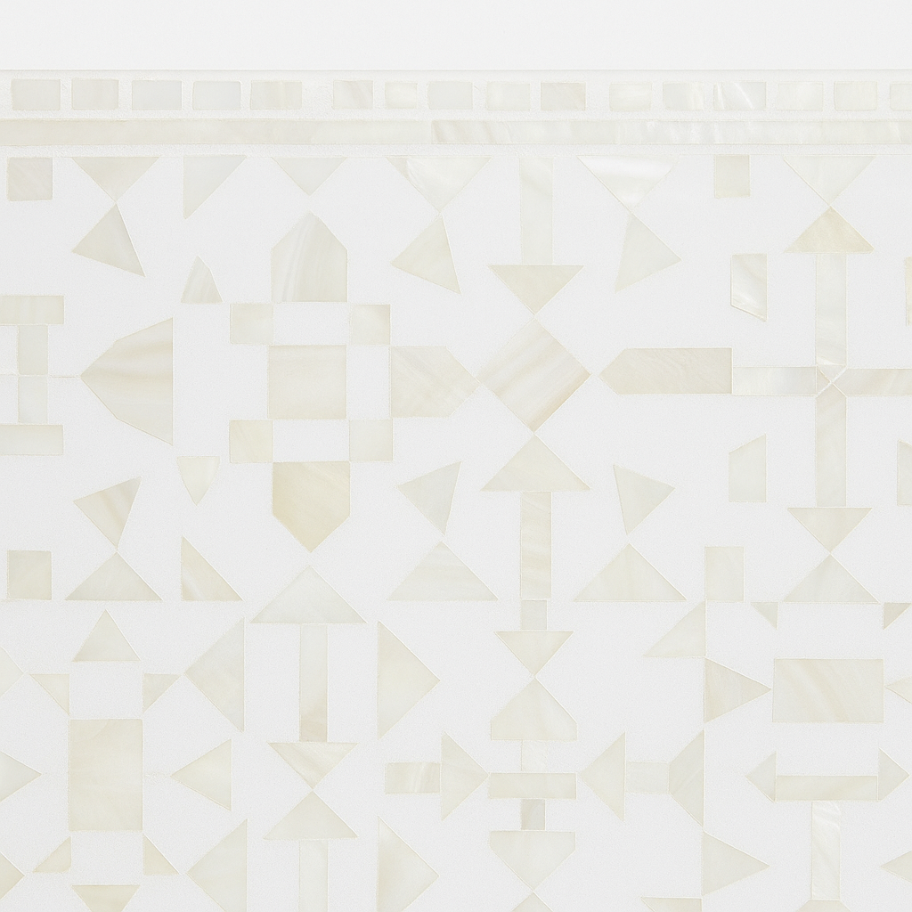 Bone Inlay Waterfall Coffee Table : Zelliges : White