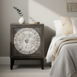 Bedside Cabinet with Bone Inlay Insert : Sundial : Charcoal