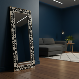 Bone Inlay Floor Mirror : Arrows : Black & White