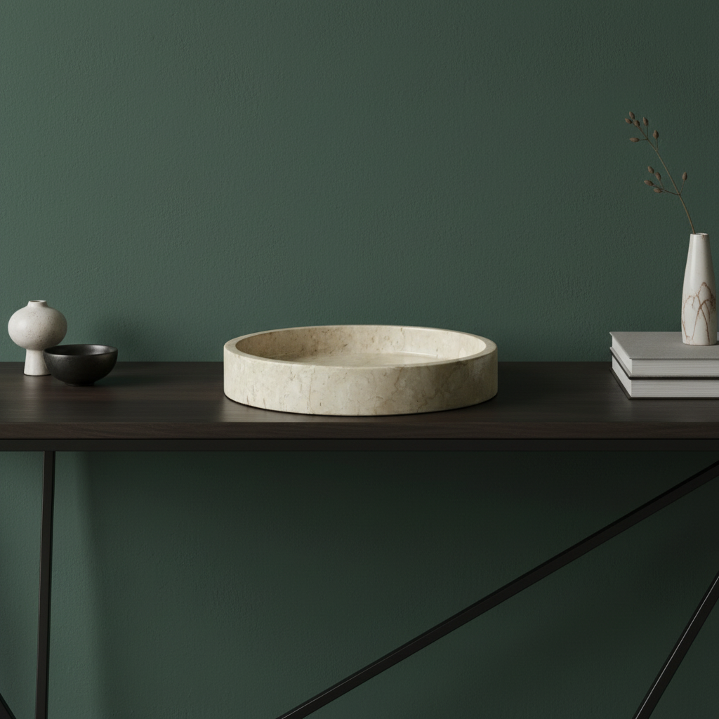 Marble Bowl : Chennai : Ecru