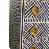 Bone Inlay TV Sideboard : Criss Cross : Black