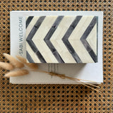 Bone Inlay Box : Zig Zag : Black & White