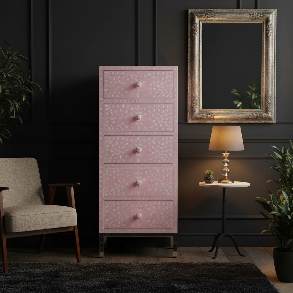 Bone Inaly Tallboy : Floral : Soft Pink