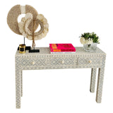 Bone Inlay Console : Ogee : Grey