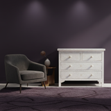 Bone Inlay 4 Drawer Chest : Floral : White