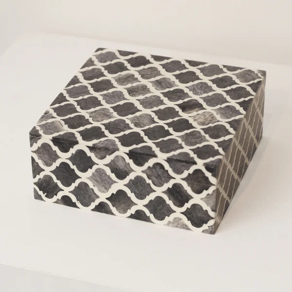 Bone Inlay Small Box : Moroccan : Grey