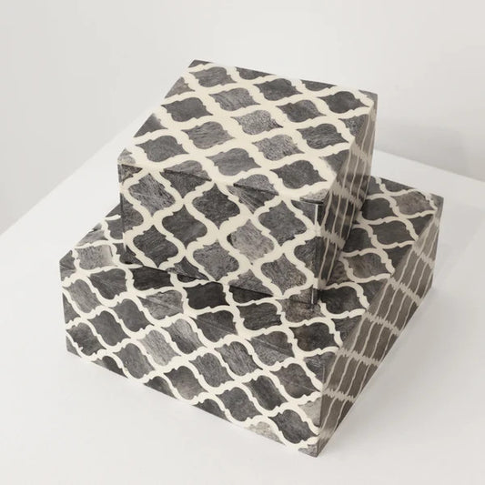Bone Inlay Small Box : Moroccan : Grey