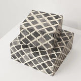 Bone Inlay Small Box : Moroccan : Grey