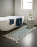 Bone Inlay Side Table : Arches : Blue-Grey
