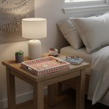 Bone Inlay Rectangular Tray : Floral : Orange