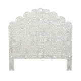 Bone or Mother of Pearl Inlay Scalloped Bedhead