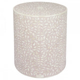 Bone Inlay Side Table : Floral : Blush