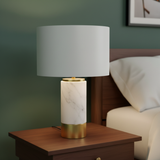 Marble Lamp with Brass Base