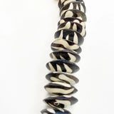 Carved Camel Bone Necklace : Black & White