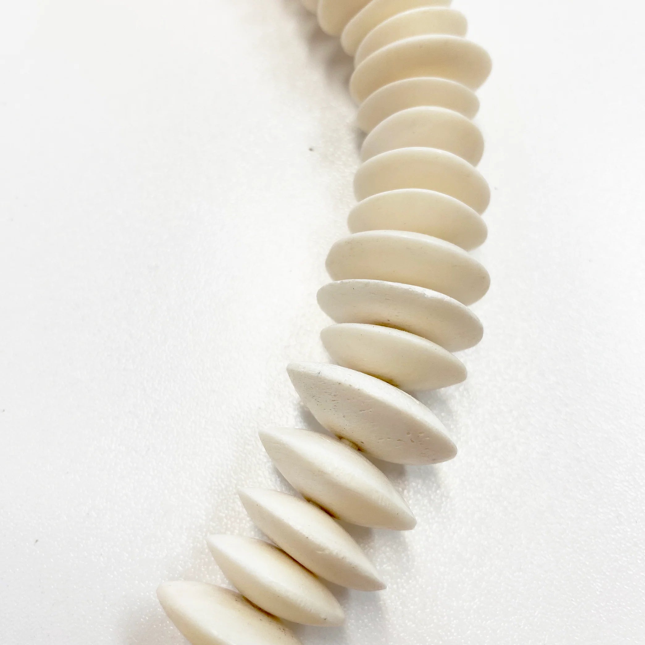Carved Camel Bone Necklace : White
