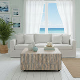 Bone & Timber Inlay Square Coffee Table (with castors)