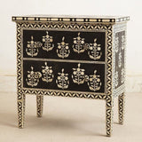 Bone Inlay Large Bedside Table : Art Deco