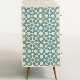 Bone Inlay 6 Drawer Chest : Zelliges : Turquoise