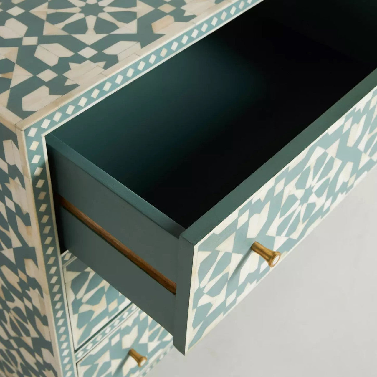 Bone Inlay 6 Drawer Chest : Zelliges : Turquoise