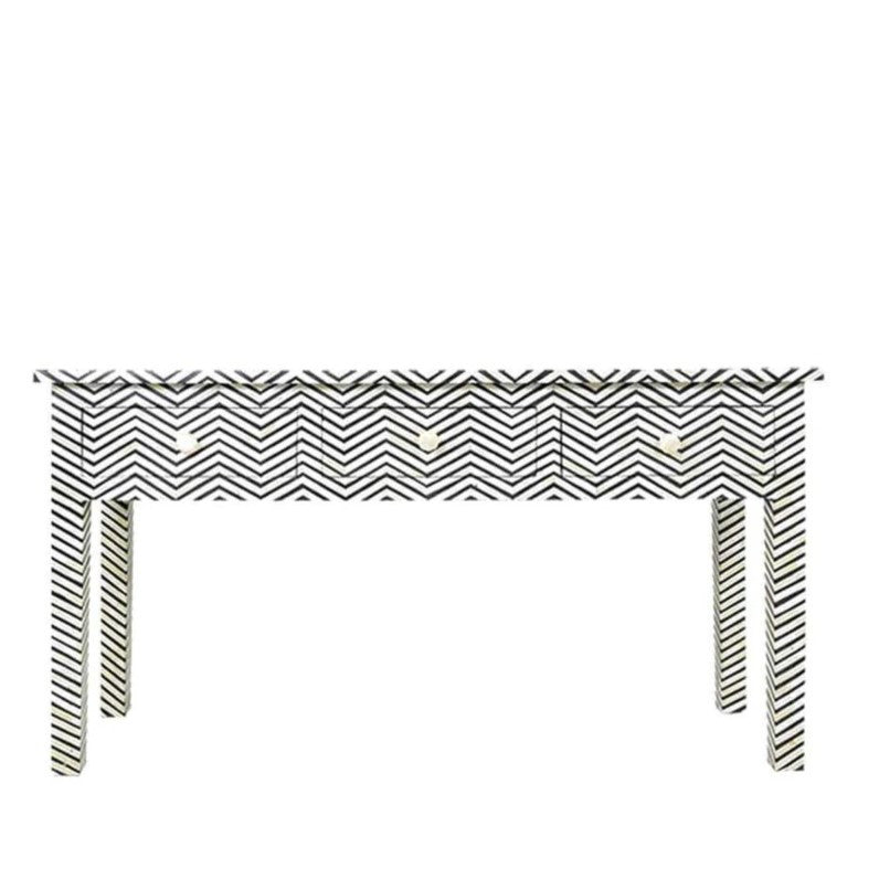 Bone Inlay Console : Zig Zag : Black