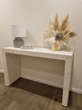 Bone Inlay Waterfall Console : Floral : White